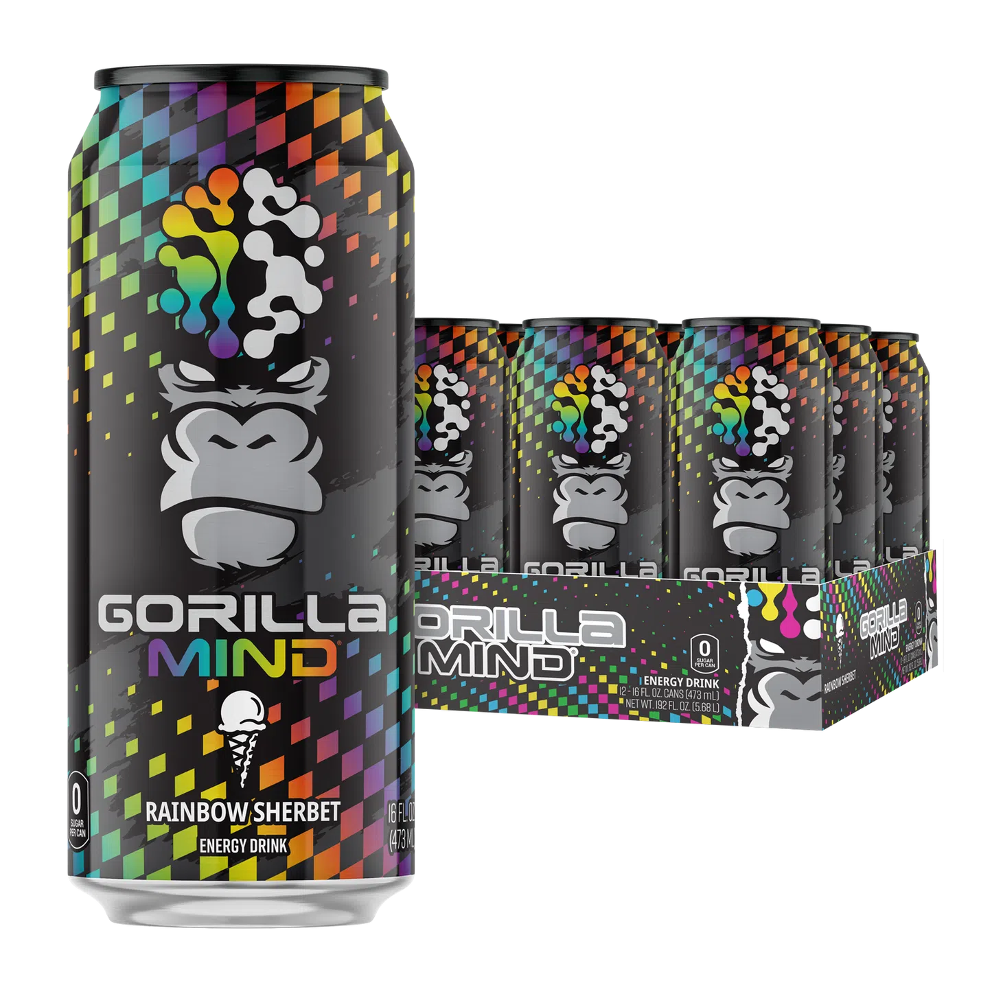 Gorilla Mind Energy Drink - Rainbow Sherbet